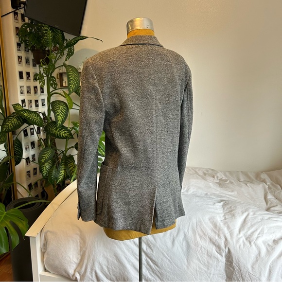 Banana Republic Grey Wool cotton blend slim fit blazer sports jacket lined - Picture 3 of 6